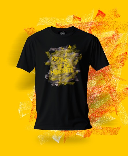 T-shirt Social noir : Victime de la Modernité