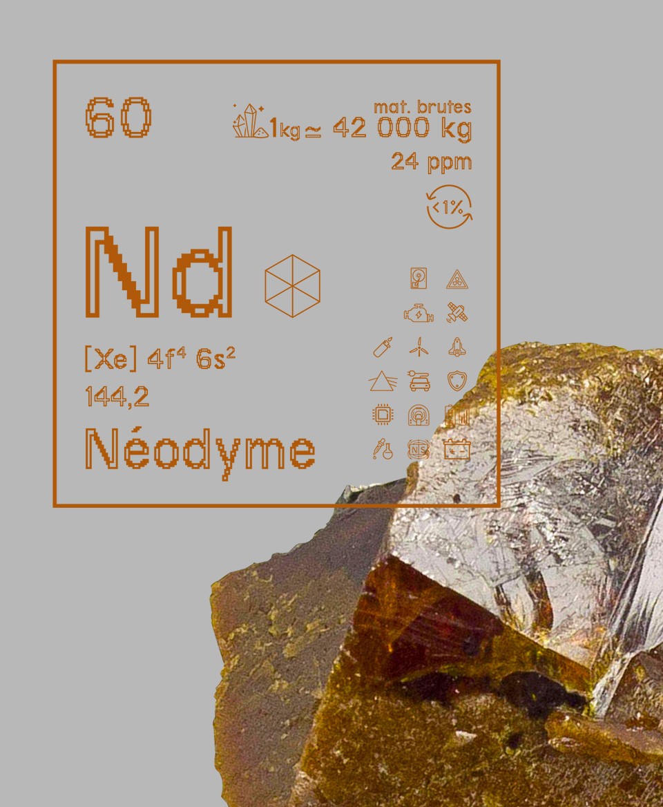 T-shirt blanc Terres rares 60 - Nd - Néodyme