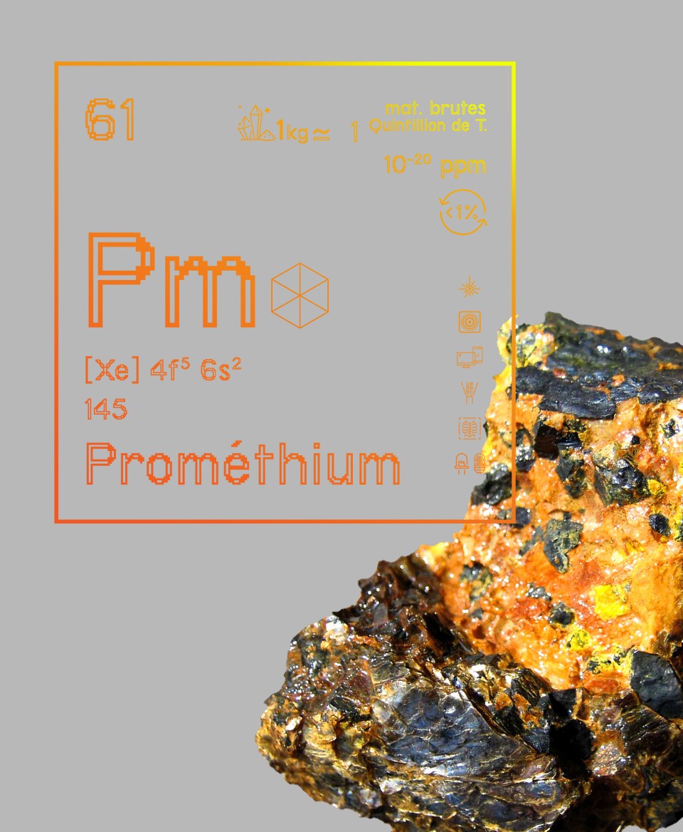 T-shirt blanc Terres rares 61 - Pm - Prométhium