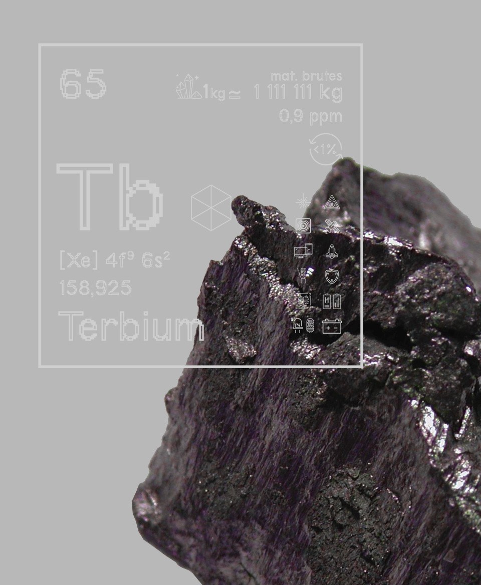 T-shirt noir Terres rares 65 - Tb - Terbium