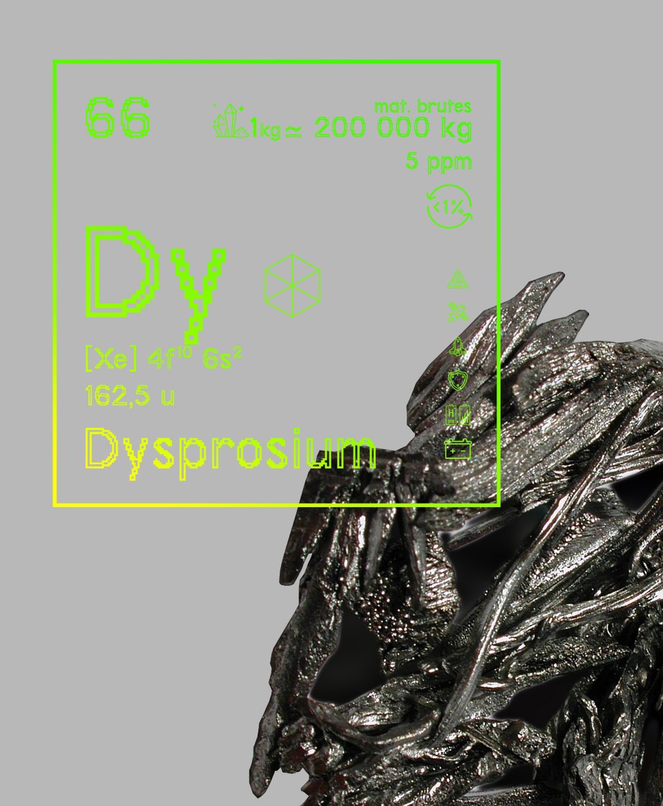 T-shirt blanc Terres rares 66 - Dy - Dysprosium