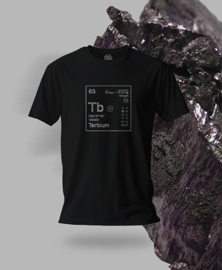 T-shirt noir Terres rares 65 - Tb - Terbium