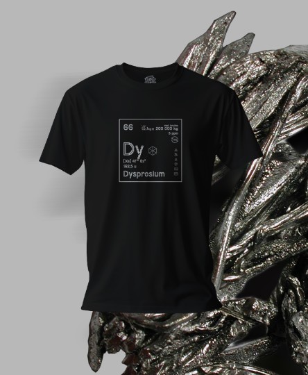 T-shirt noir Terres rares 66 - Dy - Dysprosium