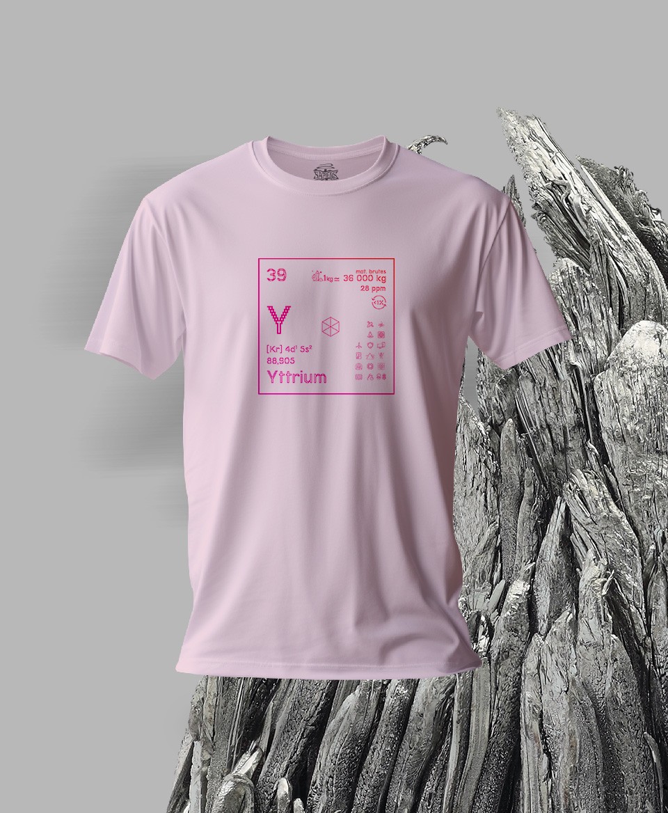 T-shirt rose Terres rares 39 - Y - Yttrium