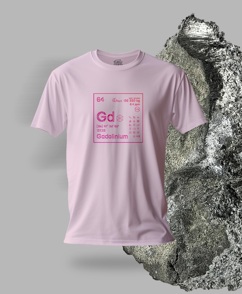 T-shirt rose Terres rares 64 - Gd - Gadolinium
