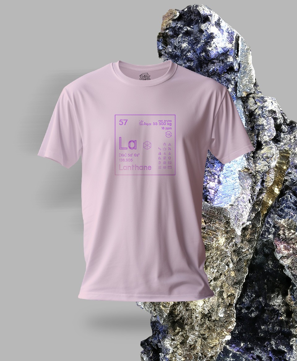 T-shirt rose Terres rares 57 - La - Lanthane
