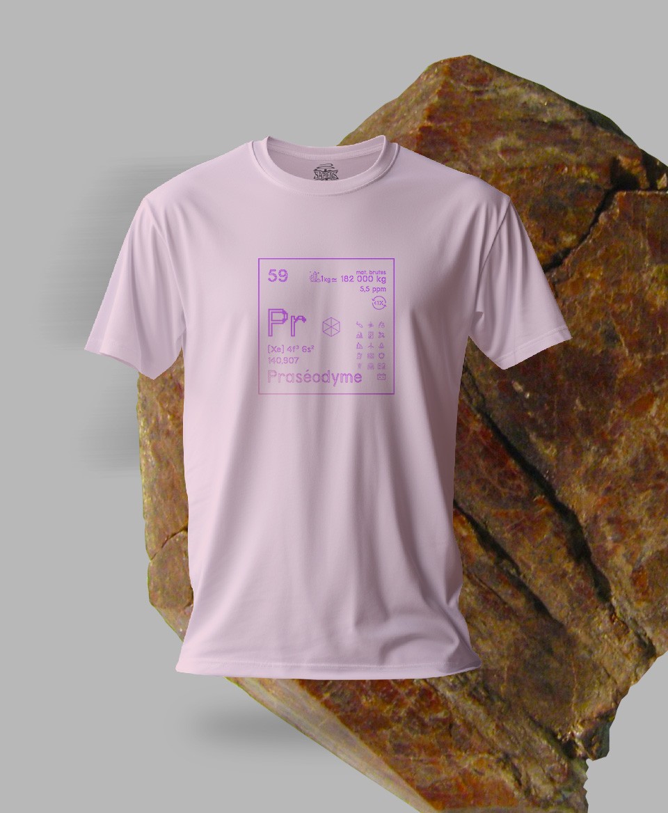T-shirt rose Terres rares 59 - Pr - Praséodyme