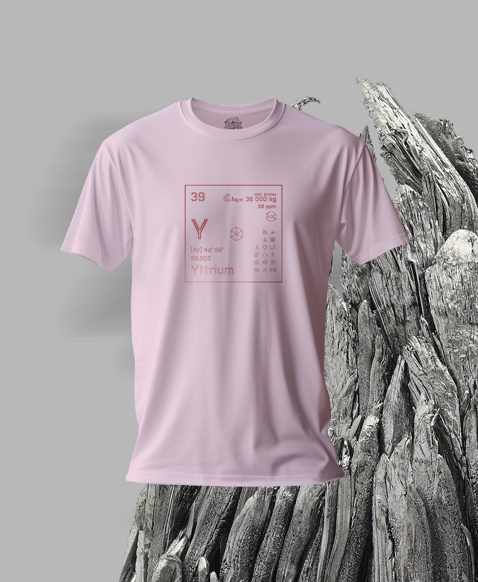 T-shirt rose Terres rares 39 - Y - Yttrium