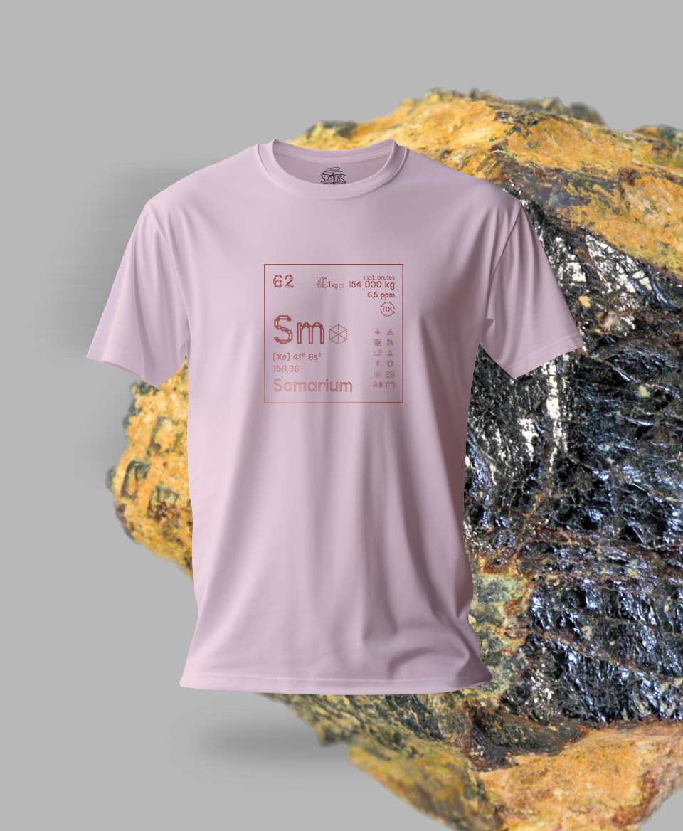 T-shirt rose Terres rares 62 - Sm - Samarium