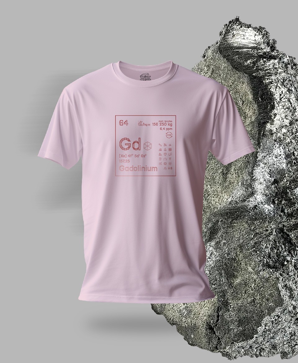 T-shirt rose Terres rares 64 - Gd - Gadolinium