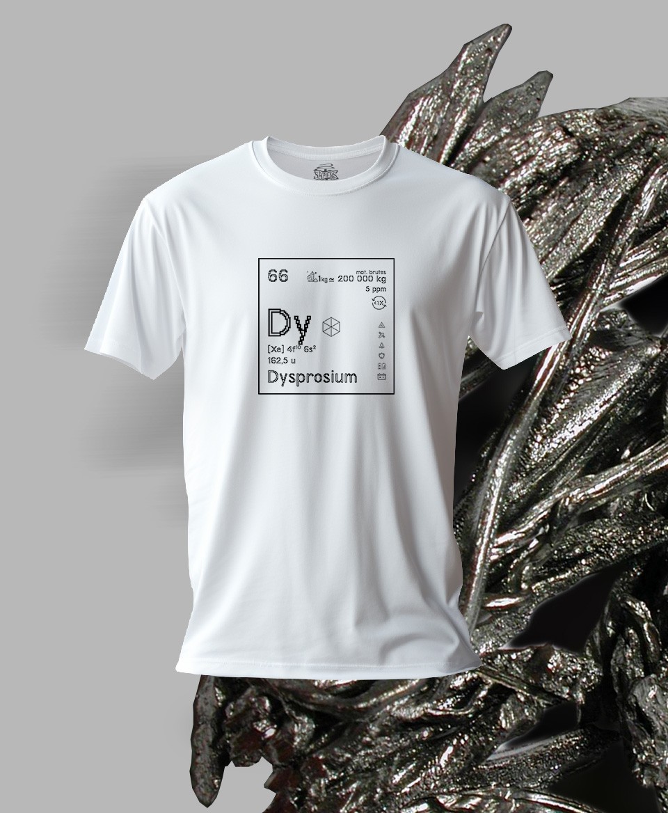T-shirt blanc Terres rares 66 - Dy - Dysprosium