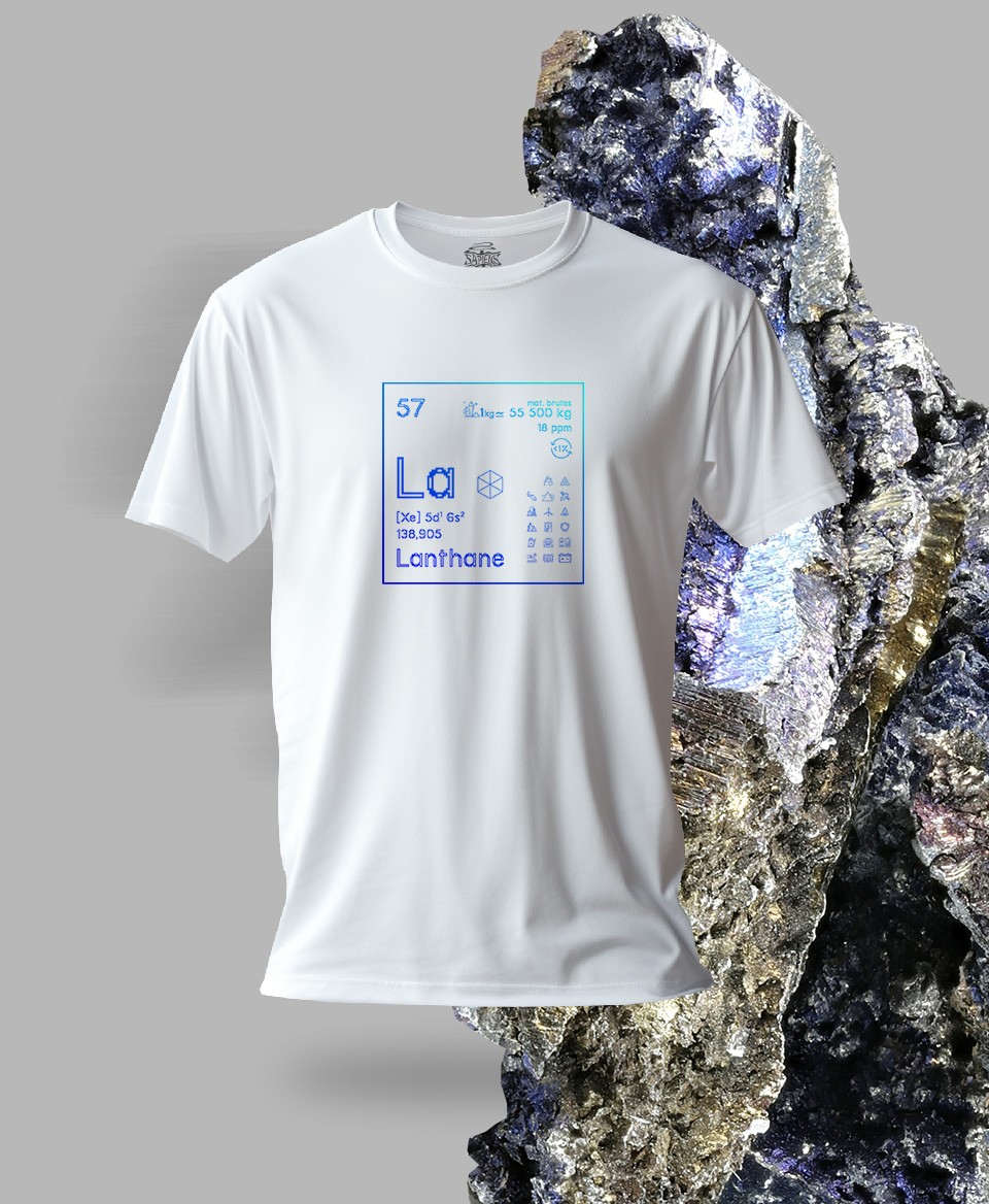 T-shirt blanc Terres rares 57 - La - Lanthane