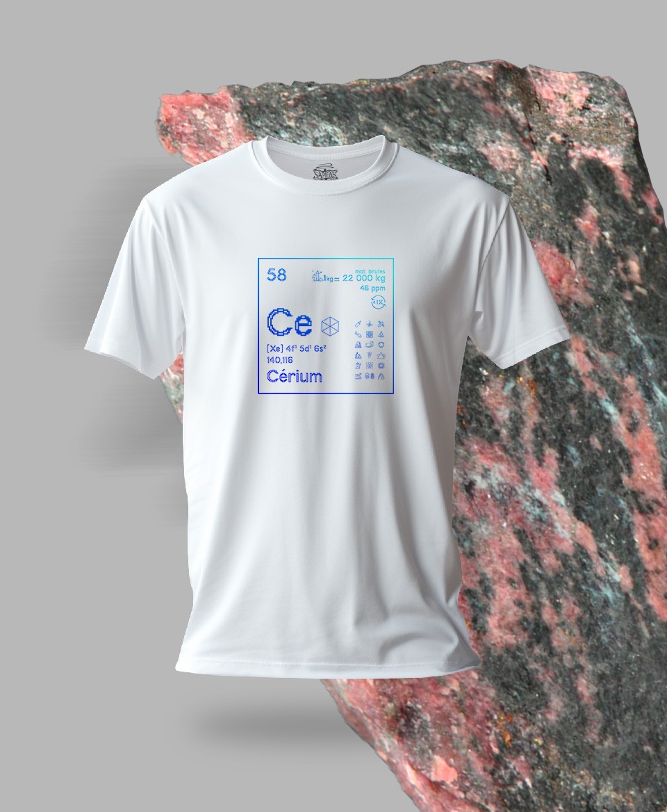 T-shirt blanc Terres rares 58 - Ce - Cérium