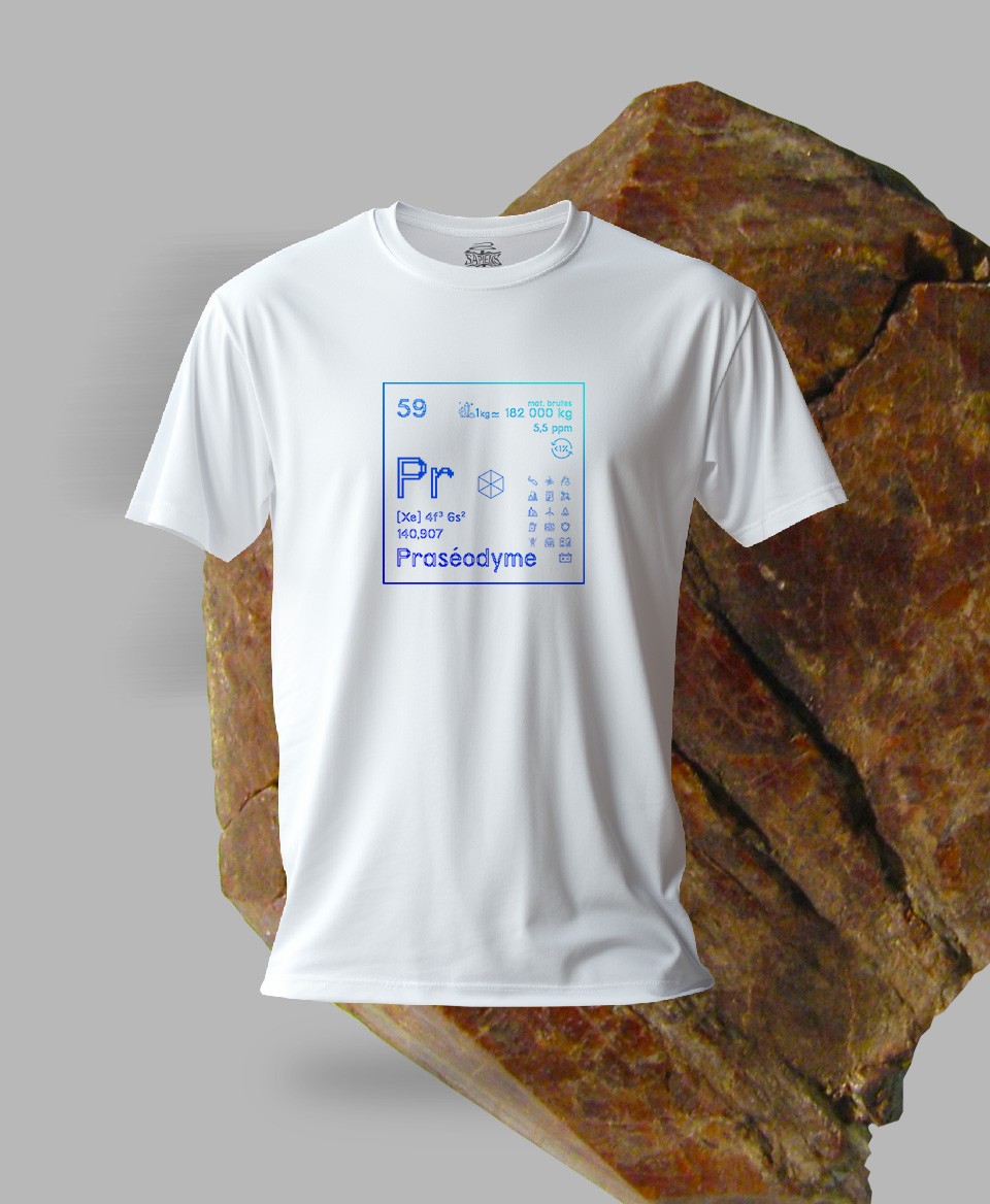 T-shirt blanc Terres rares 59 - Pr - Praséodyme