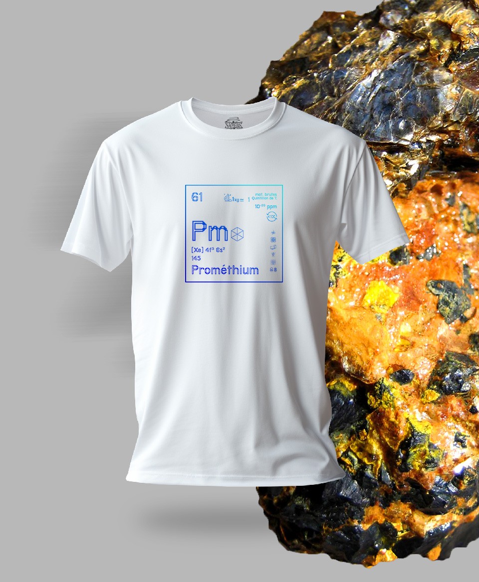 T-shirt blanc Terres rares 61 - Pm - Prométhium