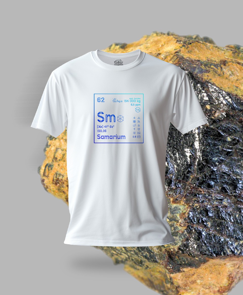 T-shirt blanc Terres rares 62 - Sm - Samarium