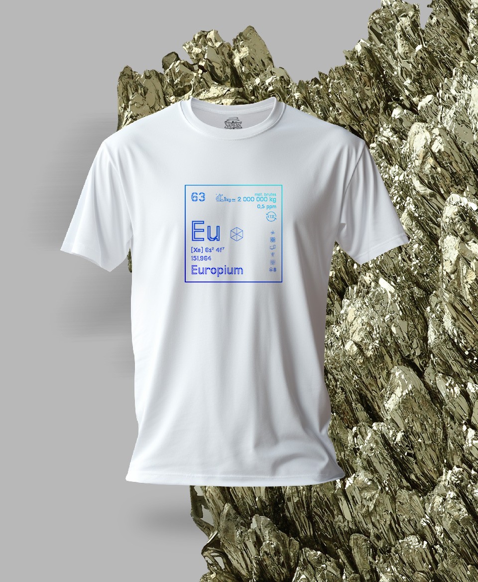T-shirt blanc Terres rares 63 - Eu - Europium