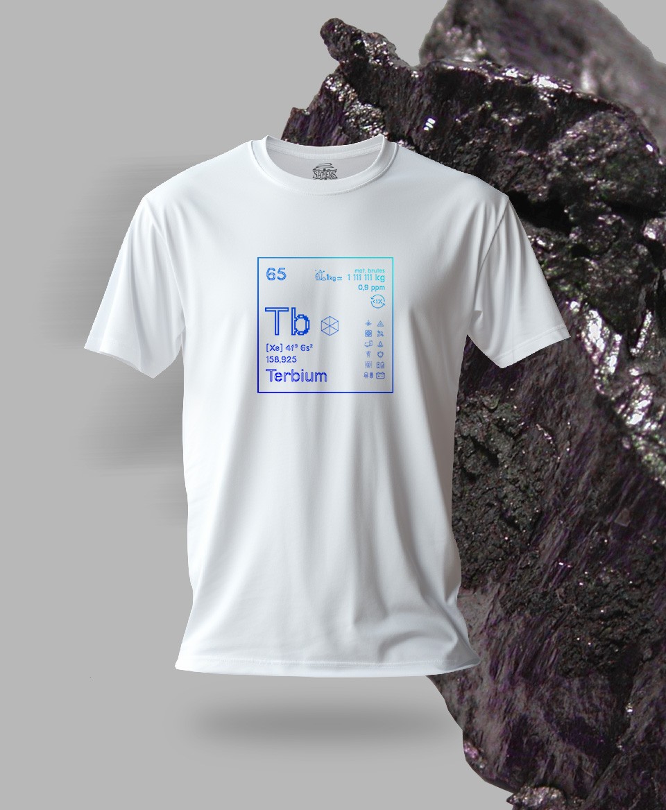 T-shirt blanc Terres rares 65 - Tb - Terbium