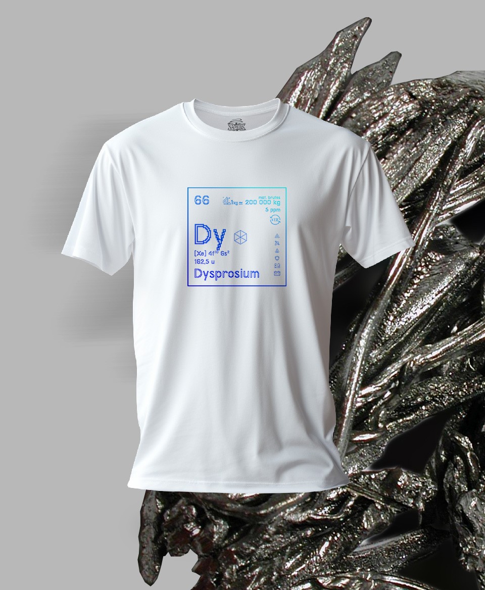 T-shirt blanc Terres rares 66 - Dy - Dysprosium