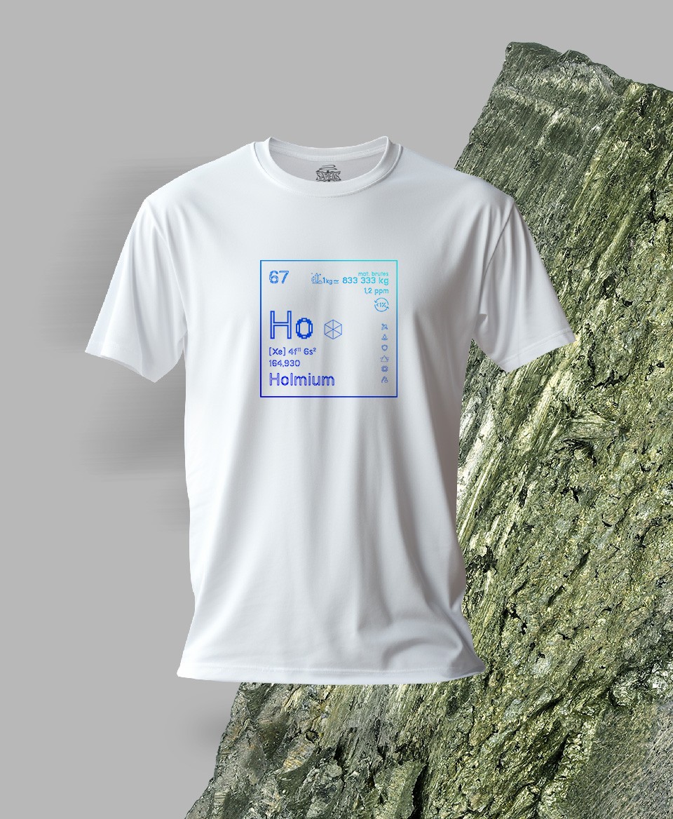 T-shirt blanc Terres rares 67 - Ho - Holmium