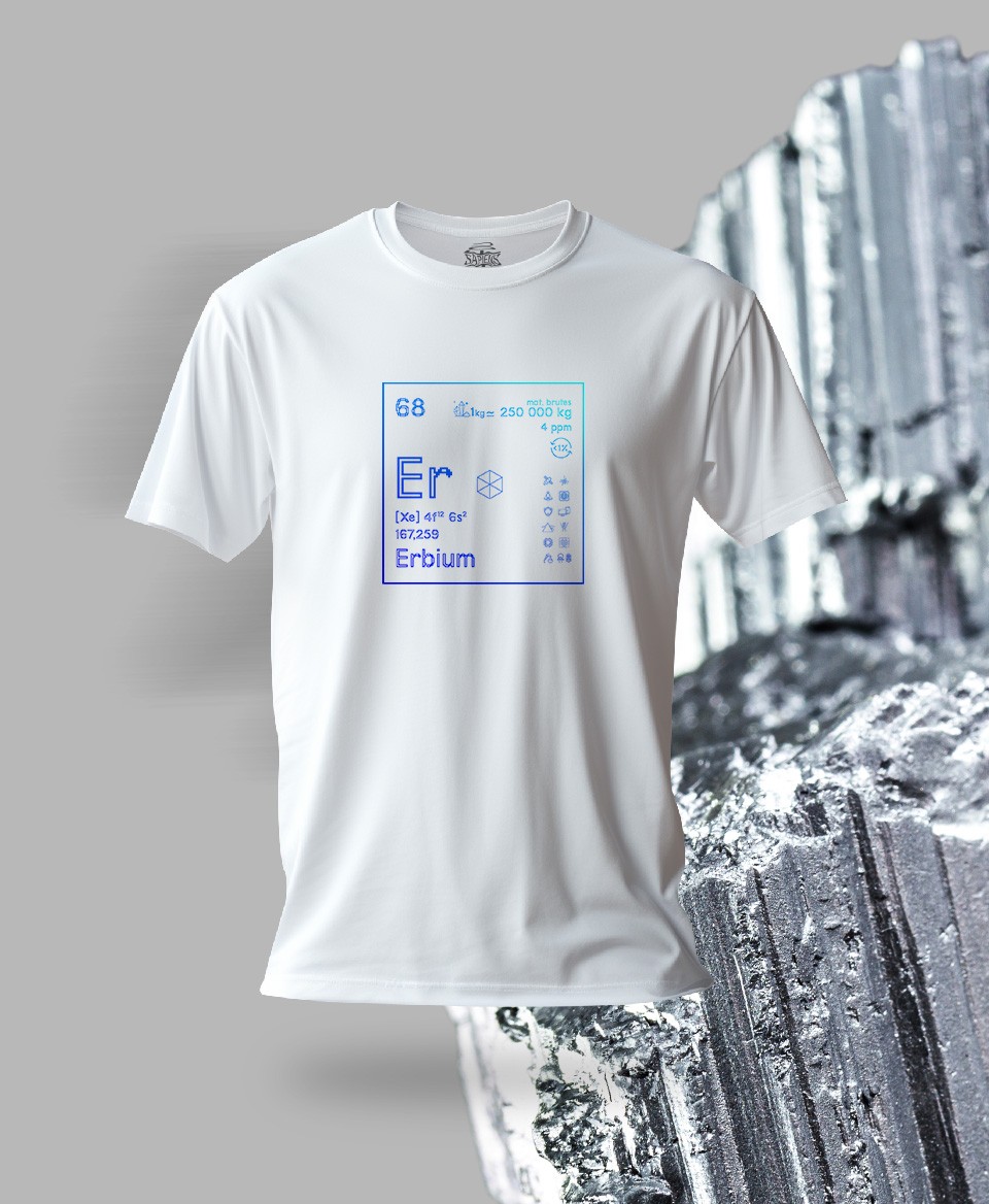 T-shirt blanc Terres rares 68 - Er - Erbium