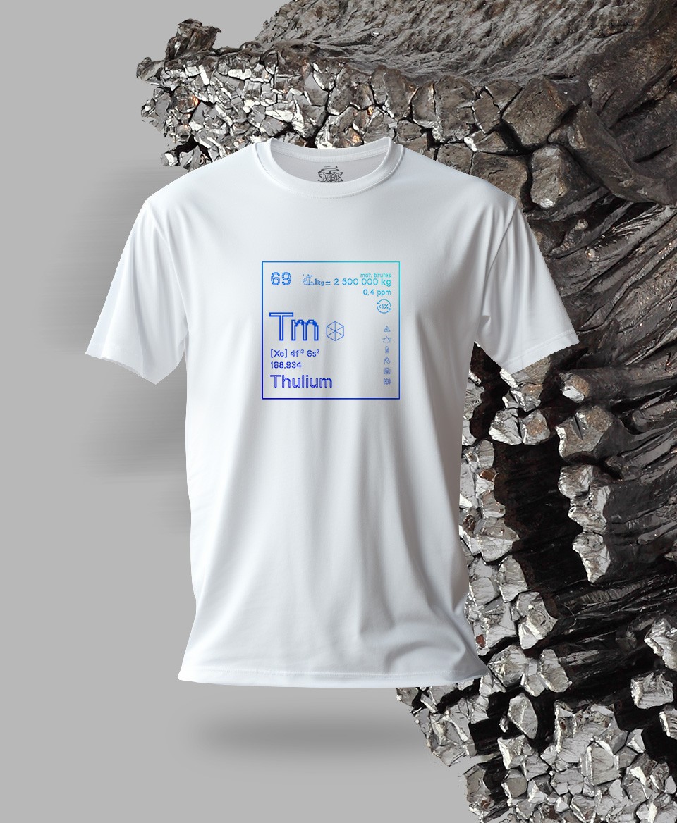 T-shirt blanc Terres rares 69 - Tm - Thulium