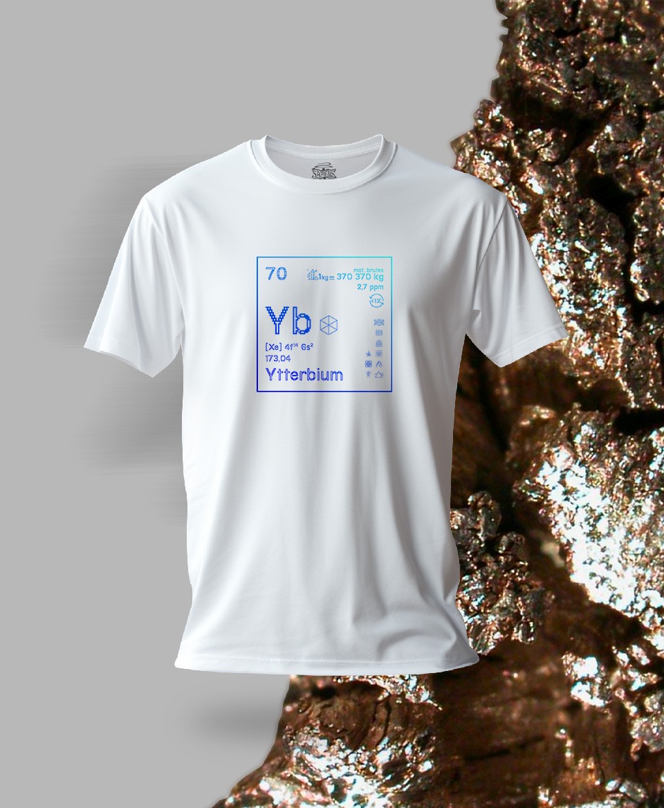 T-shirt blanc Terres rares 70 - Yb - Ytterbium