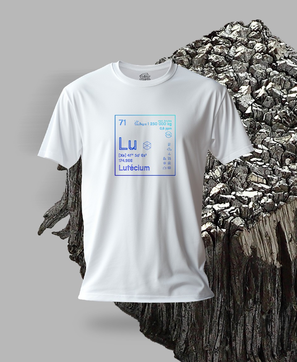 T-shirt blanc Terres rares 71 - Lu - Lutécium