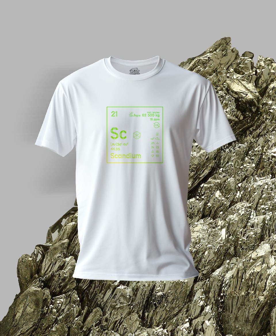 T-shirt blanc Terres rares 21 Sc - Scandium