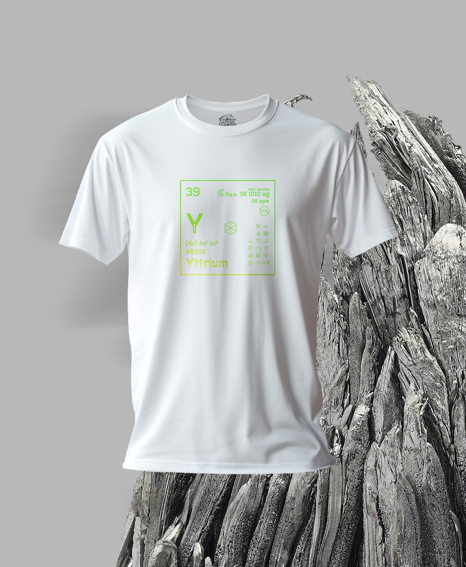 T-shirt blanc Terres rares 39 - Y - Yttrium