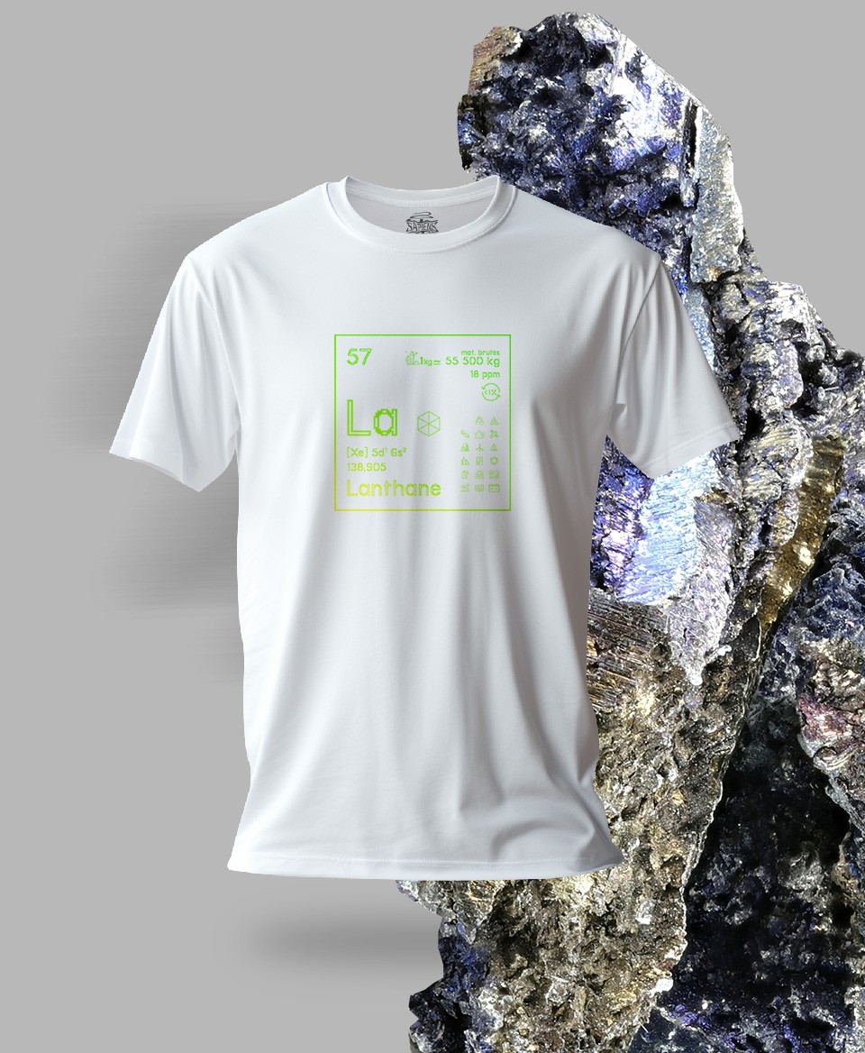 T-shirt blanc Terres rares 57 - La - Lanthane