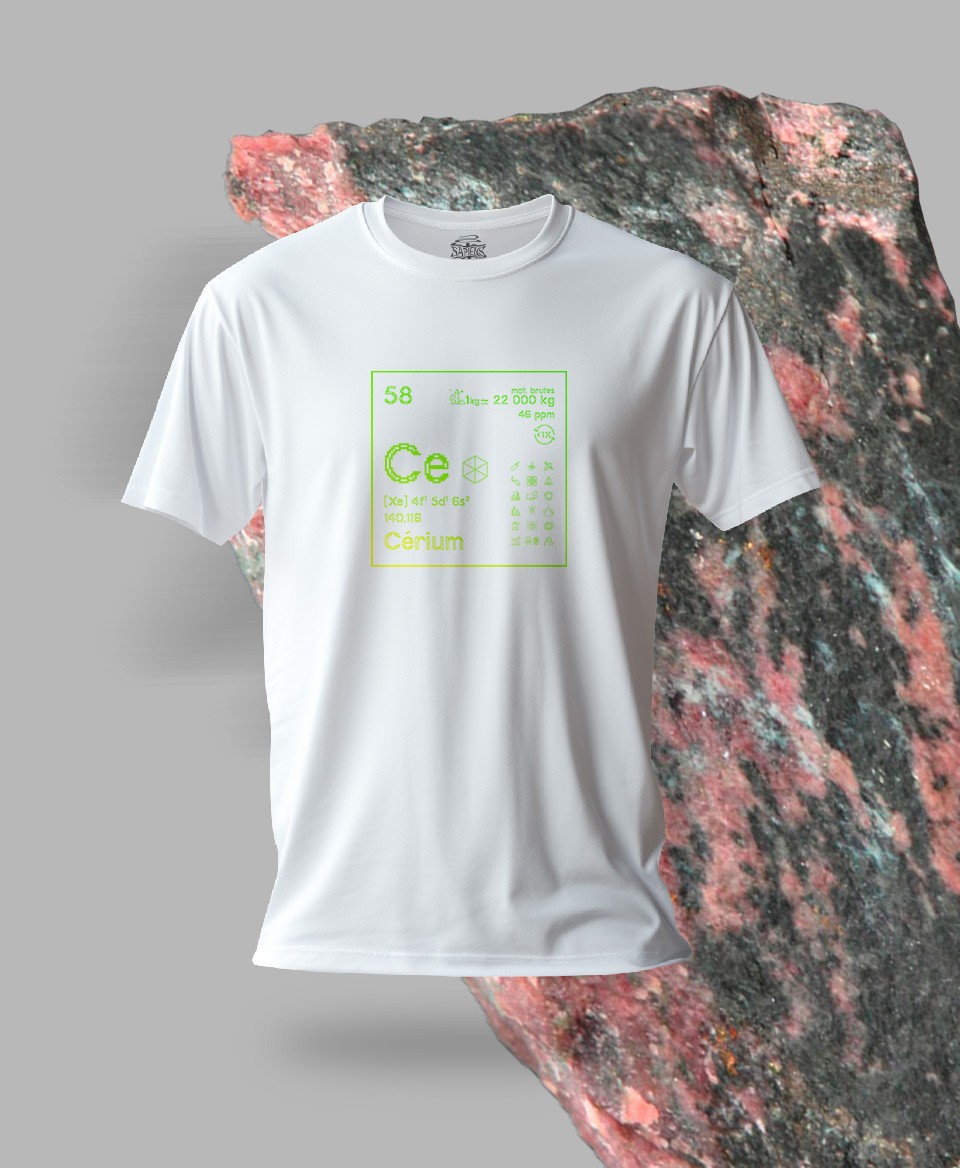 T-shirt blanc Terres rares 58 - Ce - Cérium