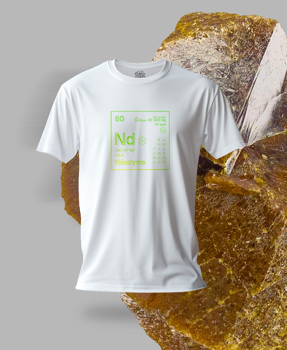 T-shirt blanc Terres rares 60 - Nd - Néodyme