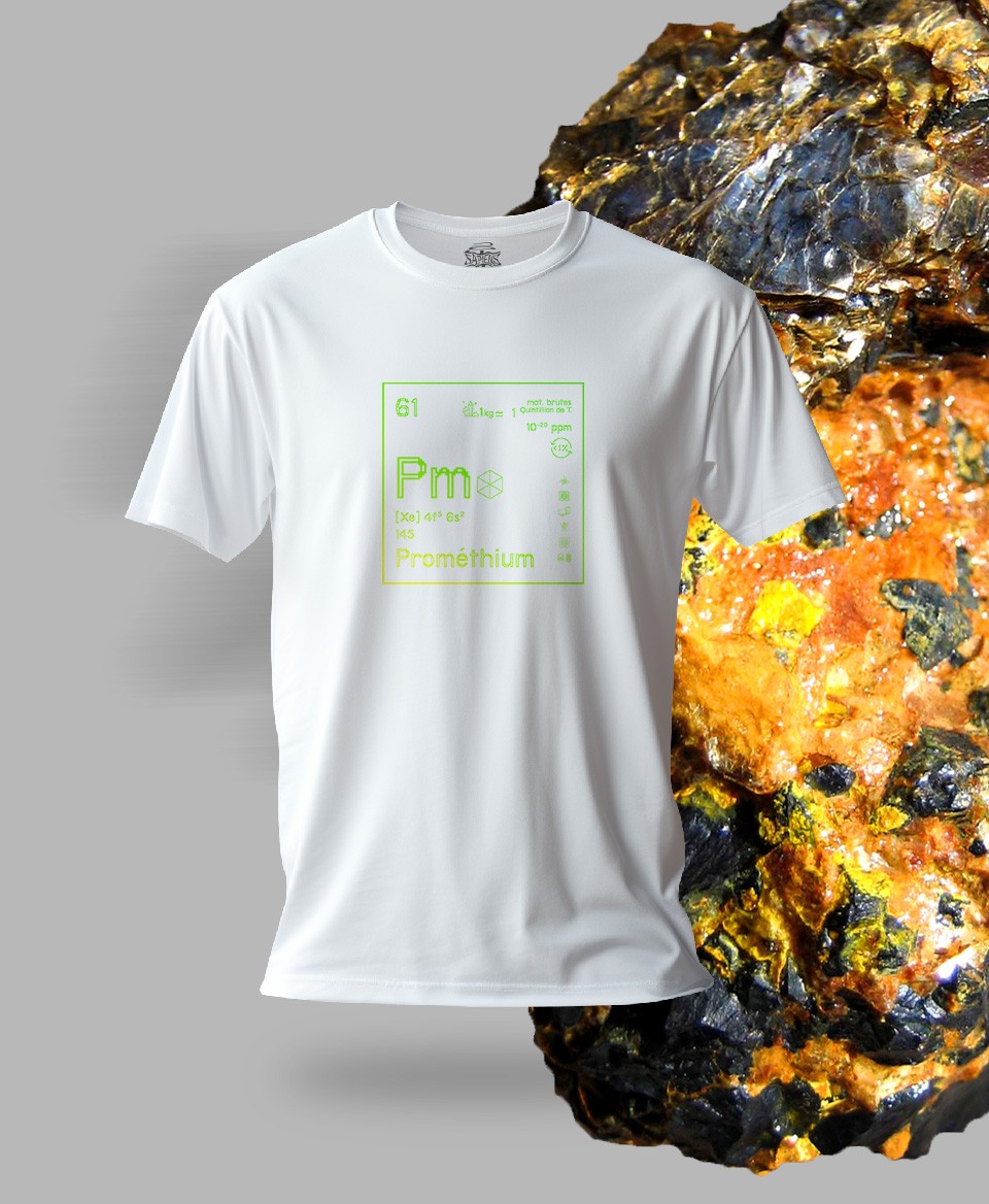 T-shirt blanc Terres rares 61 - Pm - Prométhium