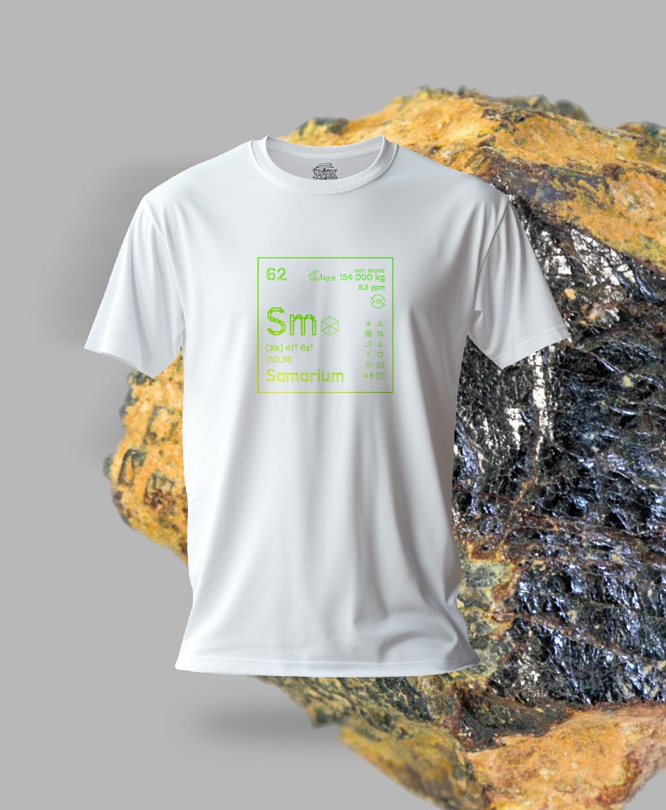 T-shirt blanc Terres rares 62 - Sm - Samarium
