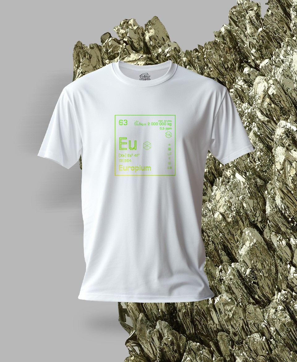 T-shirt blanc Terres rares 63 - Eu - Europium