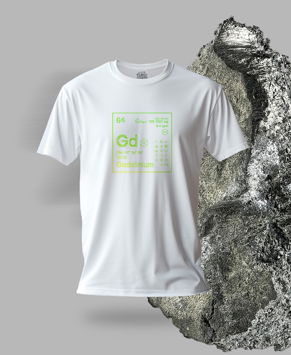 T-shirt blanc Terres rares 64 - Gd - Gadolinium