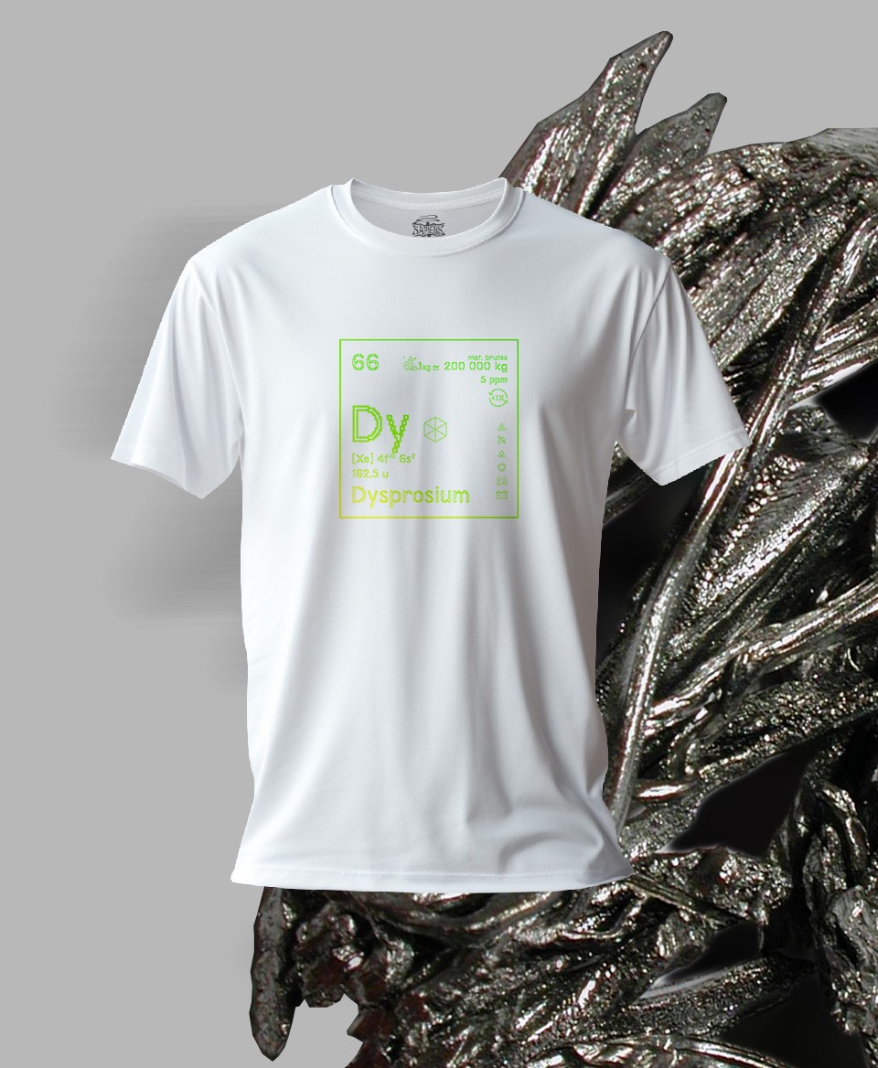 T-shirt blanc Terres rares 66 - Dy - Dysprosium