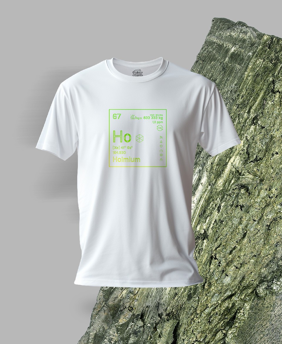 T-shirt blanc Terres rares 67 - Ho - Holmium
