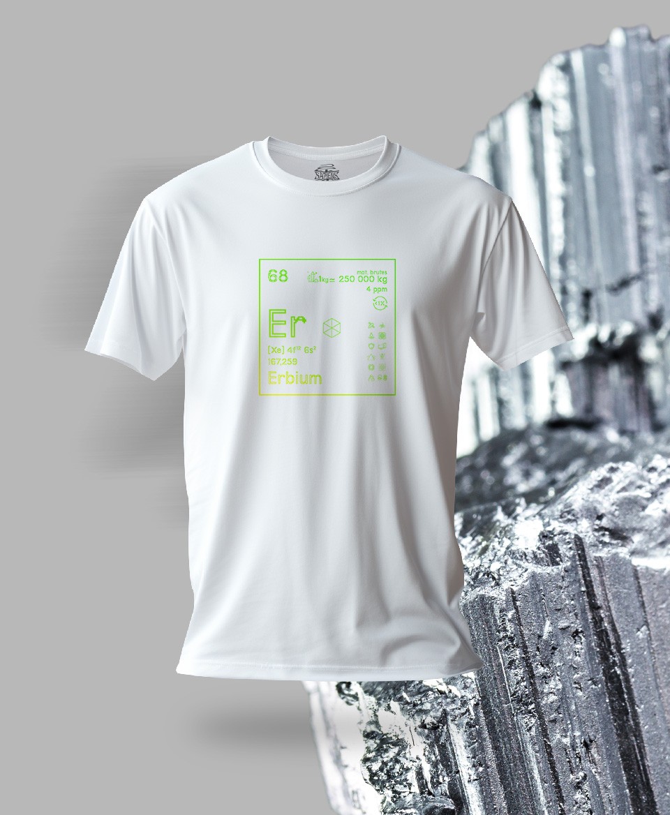 T-shirt blanc Terres rares 68 - Er - Erbium