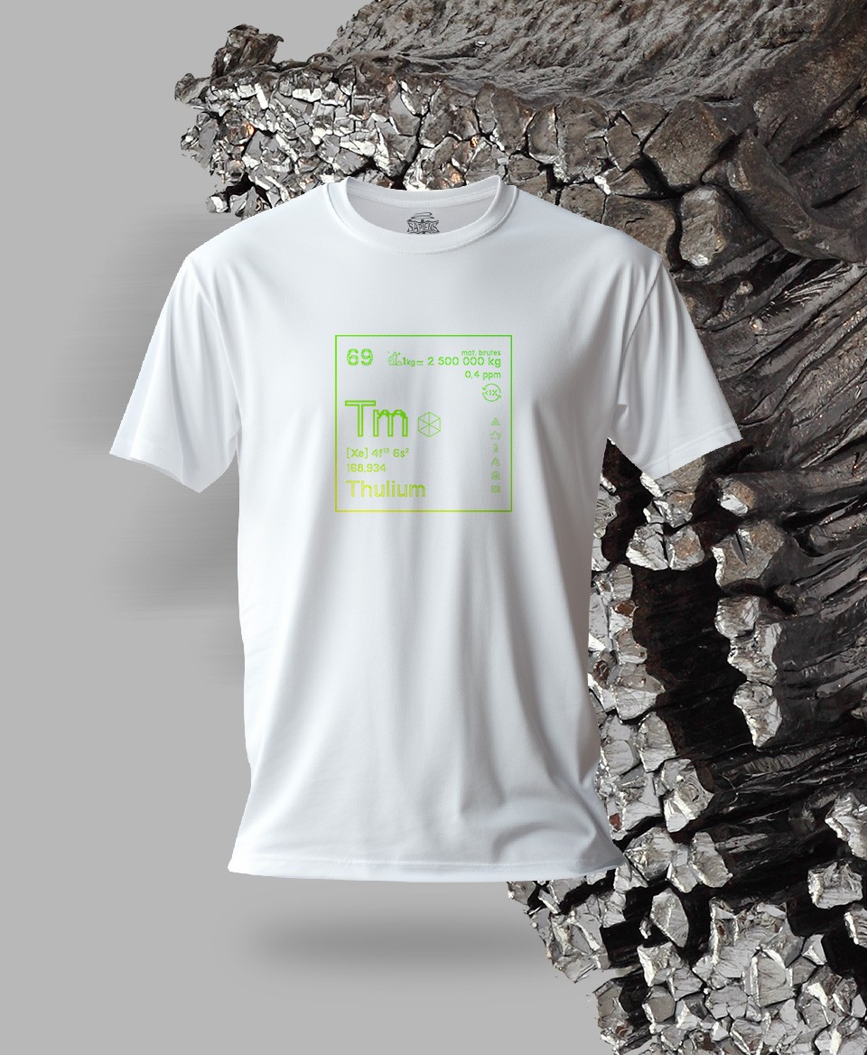 T-shirt blanc Terres rares 69 - Tm - Thulium