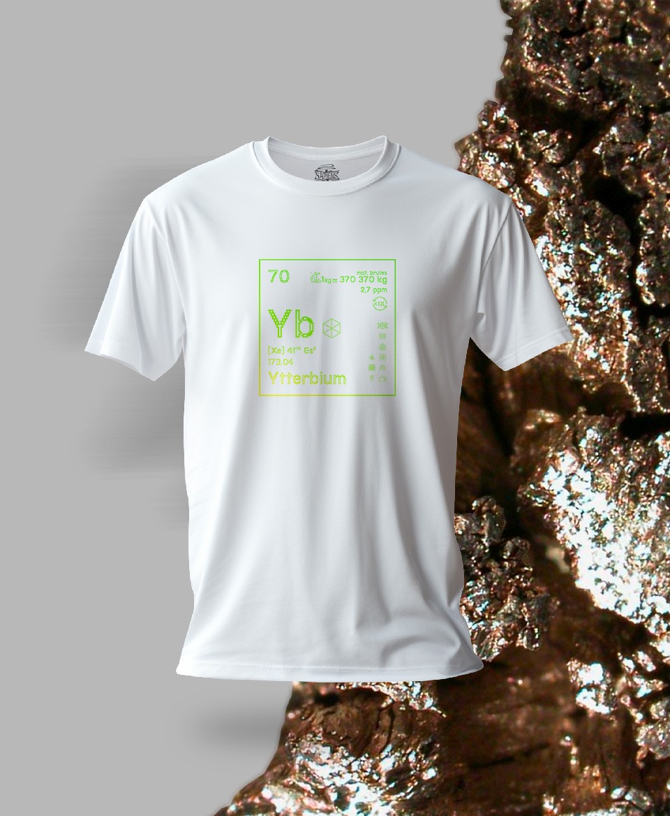 T-shirt blanc Terres rares 70 - Yb - Ytterbium