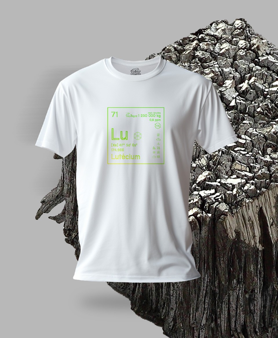 T-shirt blanc Terres rares 71 - Lu - Lutécium