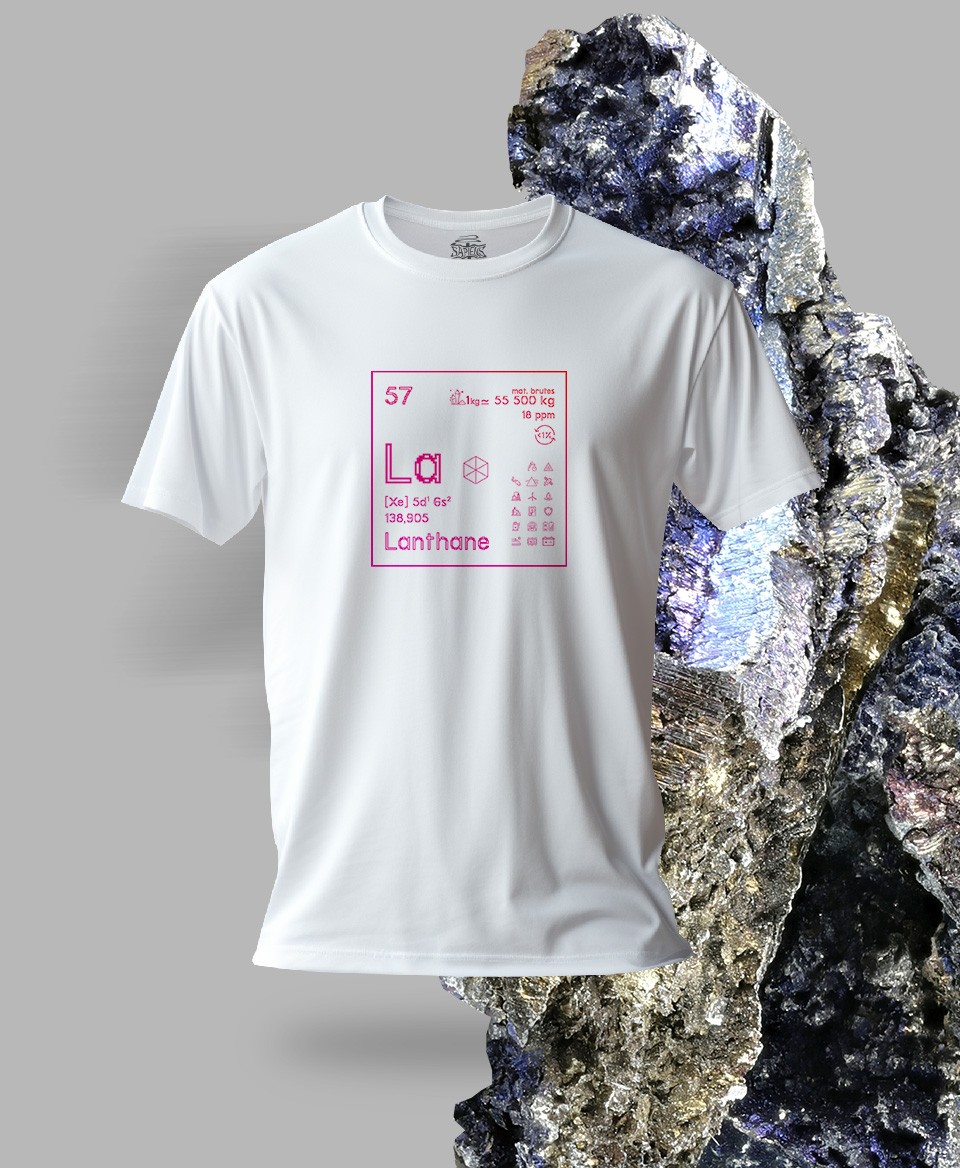 T-shirt blanc Terres rares 57 - La - Lanthane