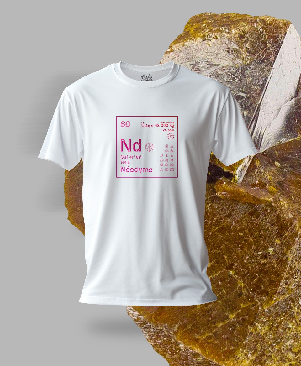 T-shirt blanc Terres rares 60 - Nd - Néodyme