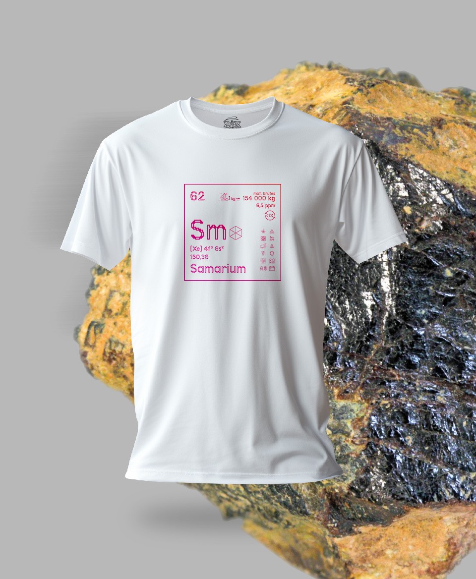 T-shirt blanc Terres rares 62 - Sm - Samarium