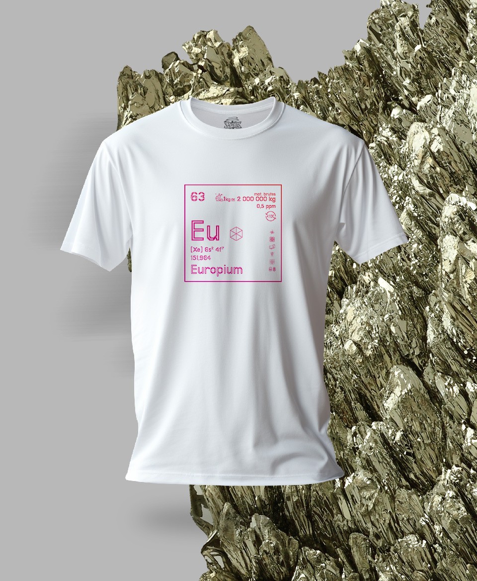 T-shirt blanc Terres rares 63 - Eu - Europium