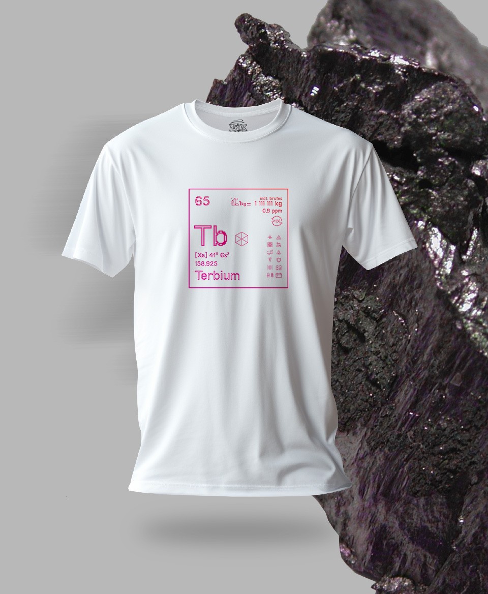 T-shirt blanc Terres rares 65 - Tb - Terbium