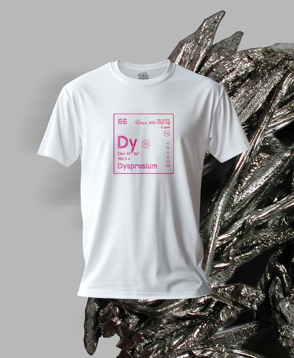 T-shirt blanc Terres rares 66 - Dy - Dysprosium