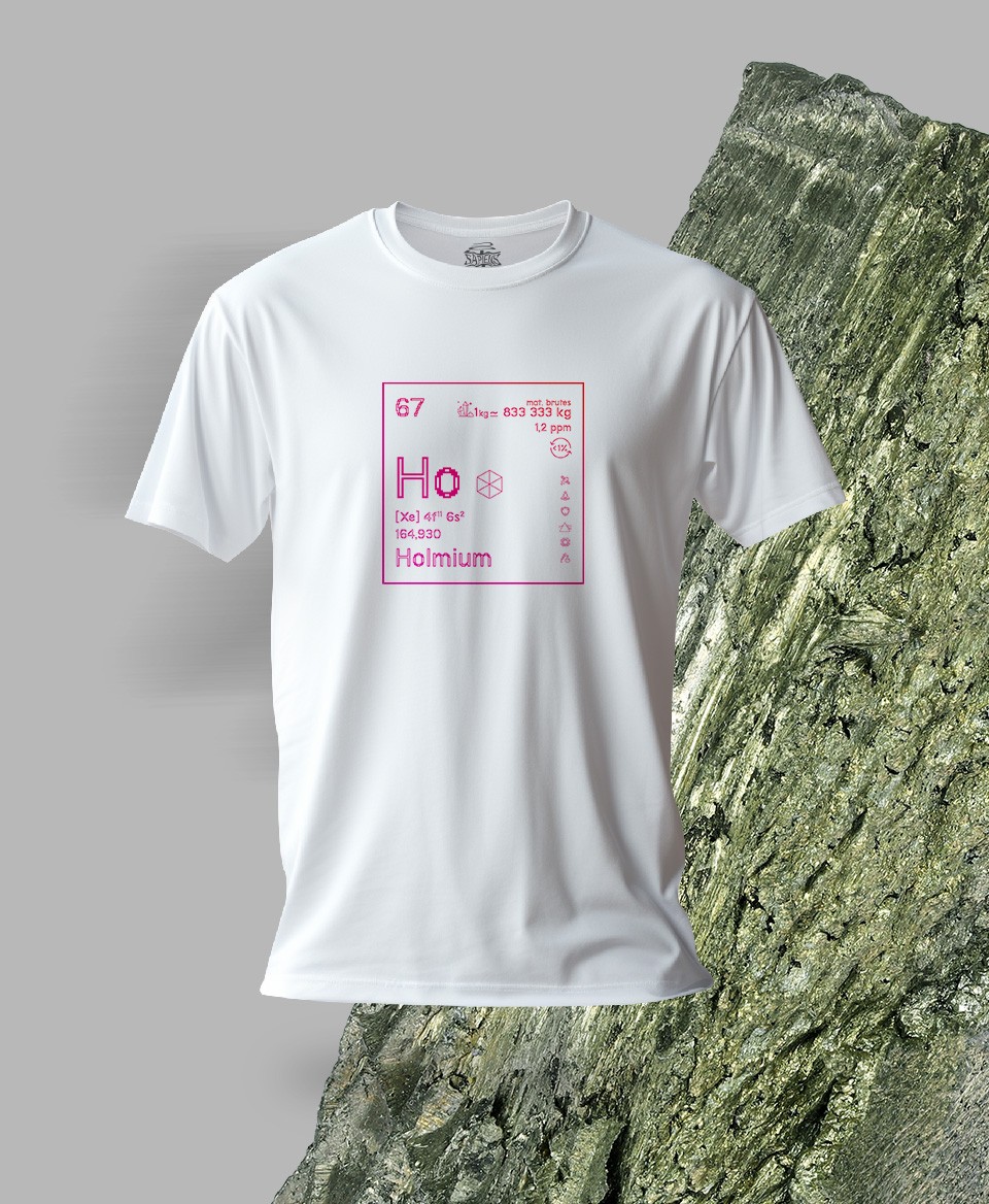 T-shirt blanc Terres rares 67 - Ho - Holmium